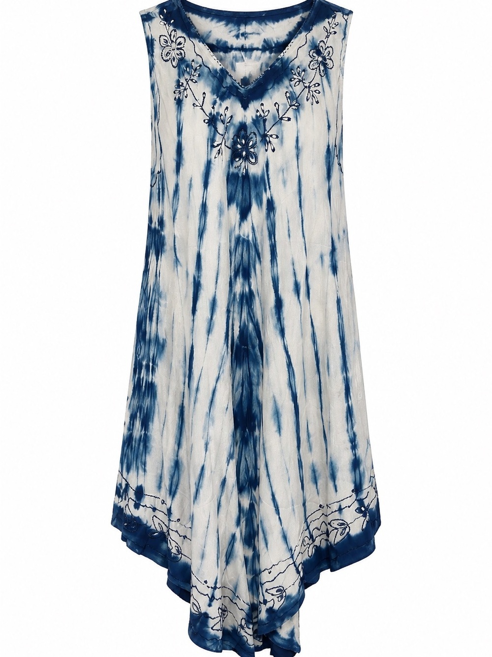Exist Blue and White Tie-Dye Midi Dress